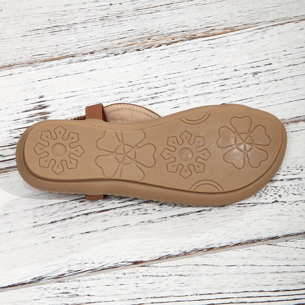 Sandalen met kralendetails en elastische hielband voor dames