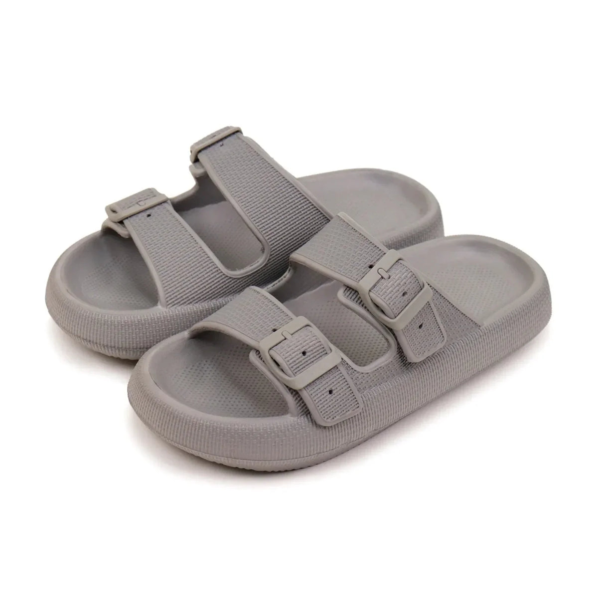 Sandalen met gespen en dikke zool voor dames in grijs