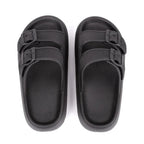 Sandalen met gespen en dikke zool voor dames in zwart