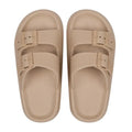 Sandalen met gespen en dikke zool voor dames in khaki