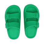 Sandalen met gespen en dikke zool voor dames in groen