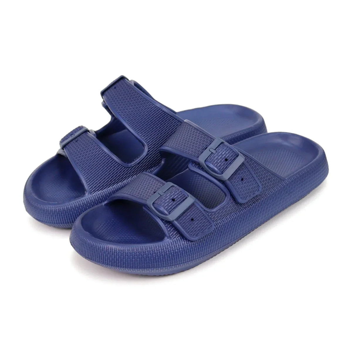 Sandalen met gespen en dikke zool voor dames in blauw