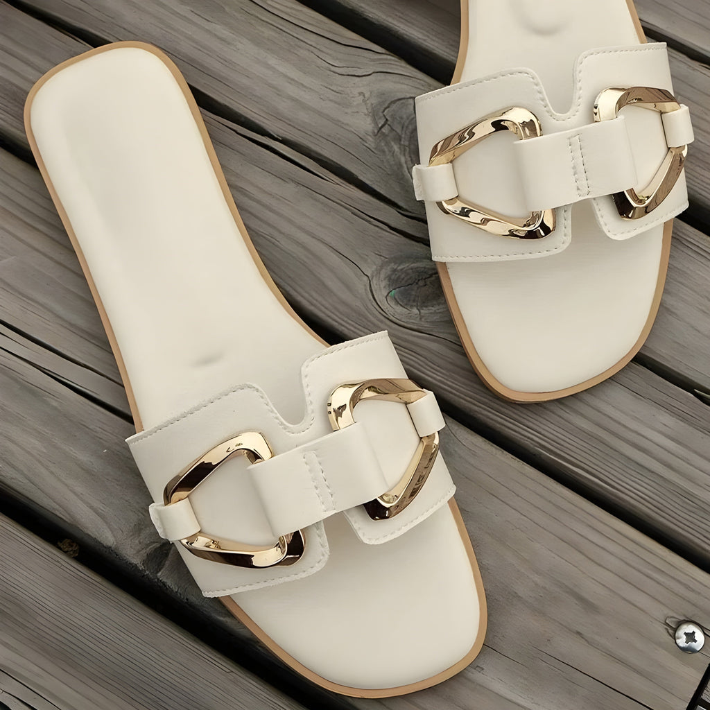 Sandalen met goudkleurig detail
