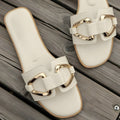 Sandalen met goudkleurig detail