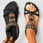 Sandalen met sierdetails en elastische hielband voor dames in grafiet zwart