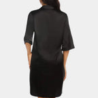 Nachthemd in satijnlook met knopen en split voor dames