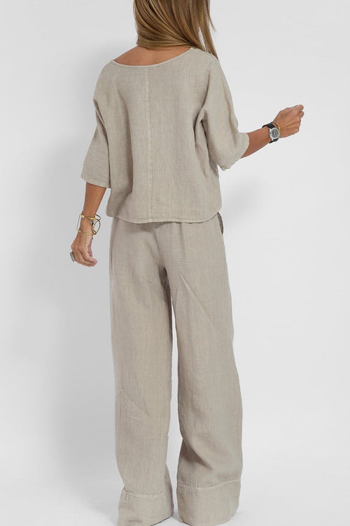 Tweedelige set met cropped top en wijde broek voor dames