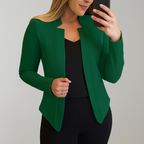 Slim fit blazer met vrouwelijke pasvorm voor dames in groen