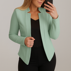 Slim fit blazer met vrouwelijke pasvorm voor dames in lichtgroen