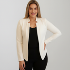 Slim fit blazer met vrouwelijke pasvorm voor dames in wit