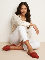 Slingback loafers met gevlochten afwerking