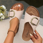 Slippers met verstelbare gesp en ergonomisch voetbed voor dames