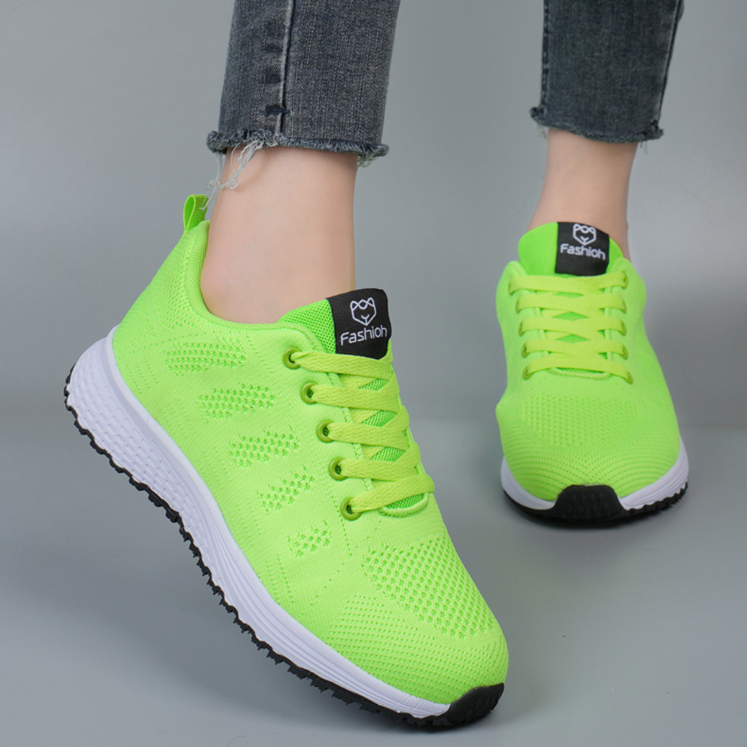 Sneakers met ademend mesh en comfortabele zool voor dames in groen