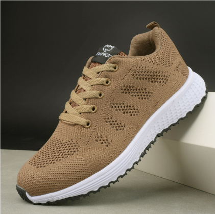 Sneakers met ademend mesh en comfortabele zool voor dames in khaki
