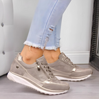 Sneakers met lichtgewicht ontwerp en stevige zool voor dames in khaki