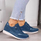Sneakers met lichtgewicht ontwerp en stevige zool voor dames in blauw