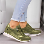 Sneakers met lichtgewicht ontwerp en stevige zool voor dames in groen
