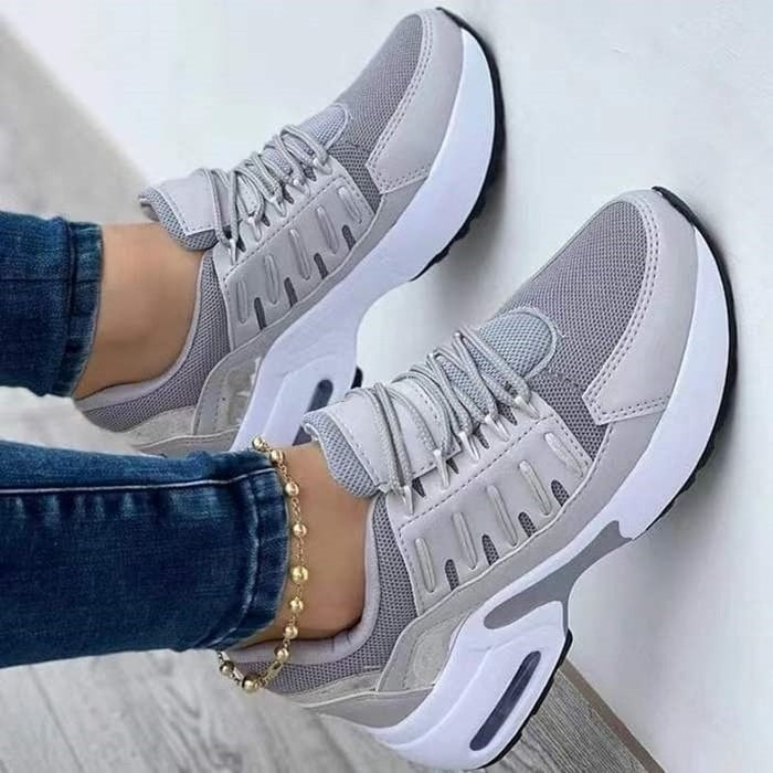 Sneakers met platformzool en extra demping voor dames in grijs