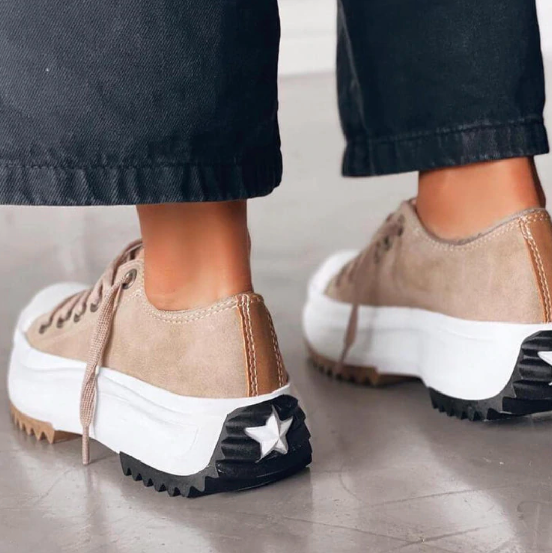 Sneakers met platformzool en veterontwerp voor dames