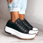 Sneakers met platformzool en veterontwerp voor dames