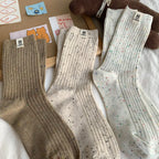 Sokkenset met ribstructuur en confetti print