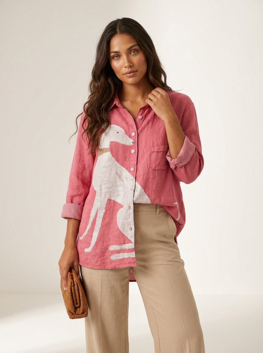 Speelse blouse met hondenprint