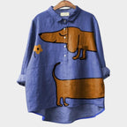 Speelse blouse met hondenprint