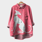 Speelse blouse met hondenprint