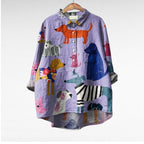 Speelse blouse met hondenprint