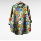 Speelse blouse met hondenprint