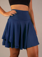 Sportieve skort met hoge taille voor dames in blauw