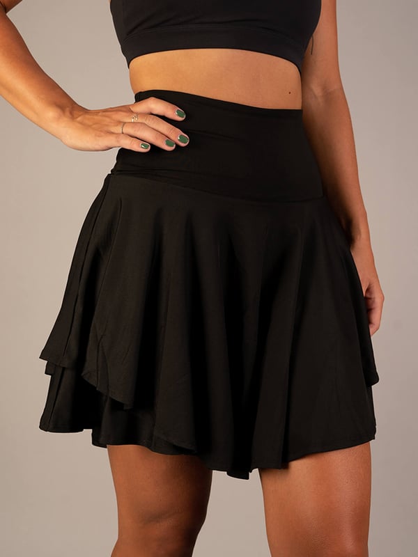 Sportieve skort met hoge taille voor dames in zwart