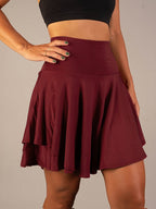 Sportieve skort met hoge taille voor dames in rood