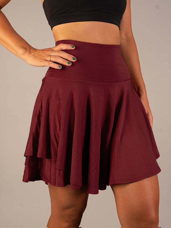 Sportieve skort met hoge taille voor dames in rood