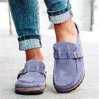 Suède sandalen met verstelbare gesp voor dames in lila