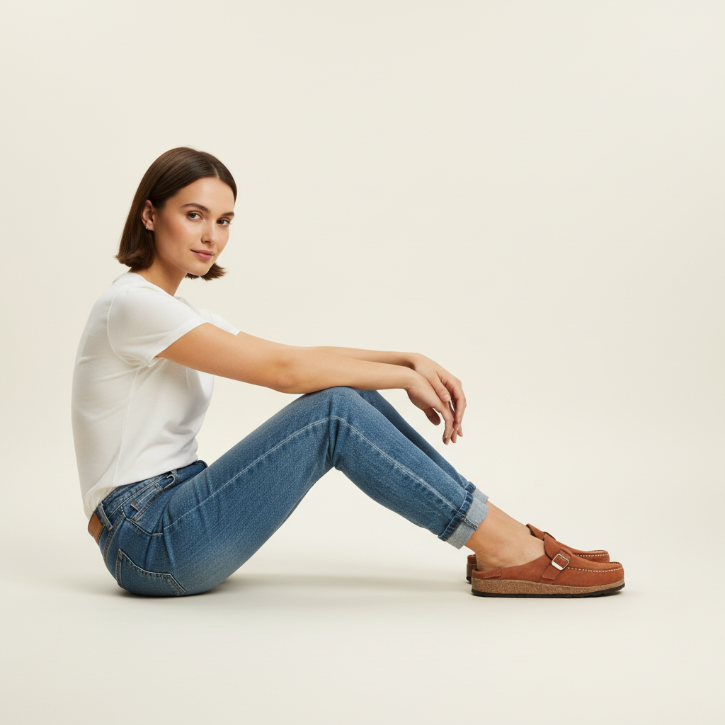 Suède sandalen met verstelbare gesp voor dames
