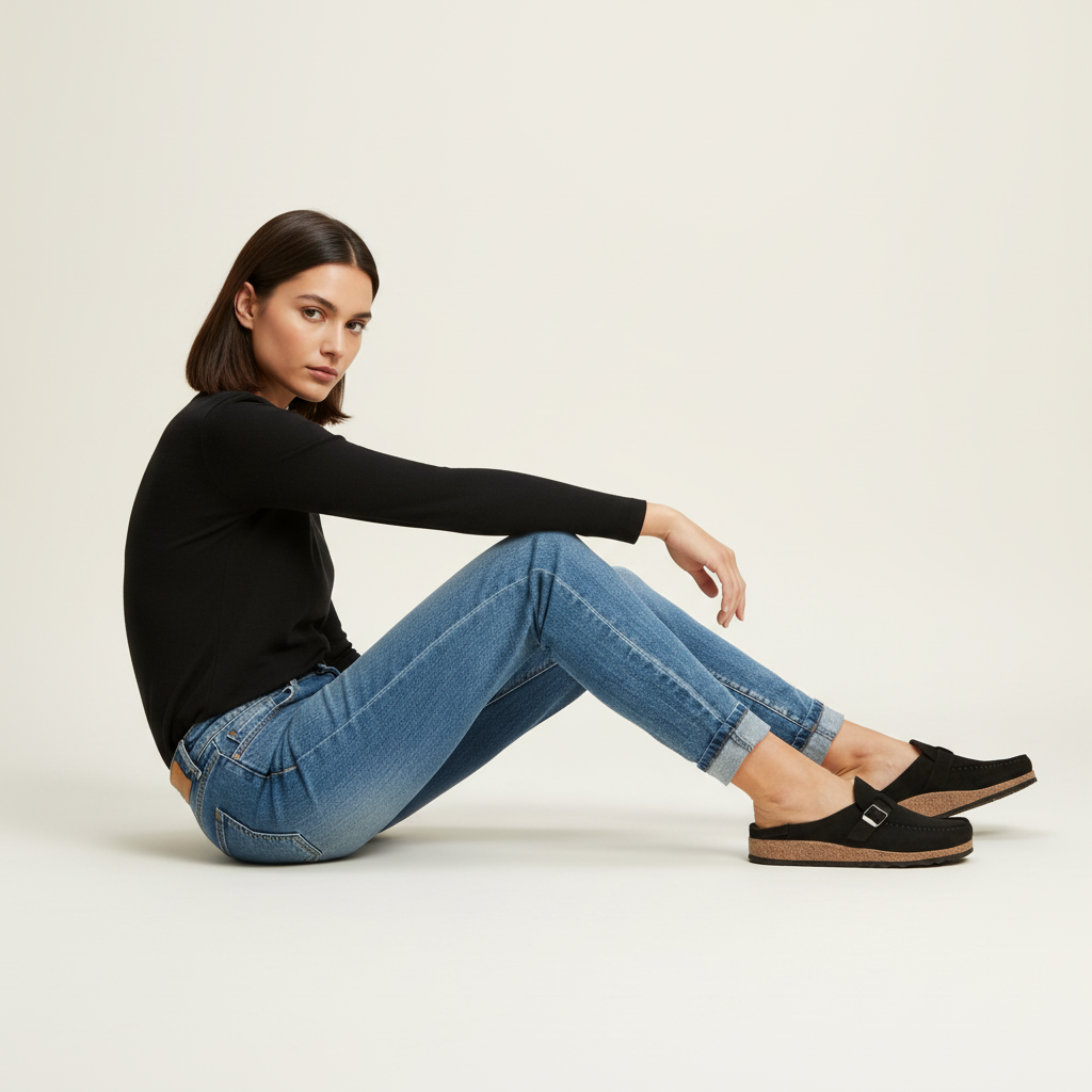 Suède sandalen met verstelbare gesp voor dames