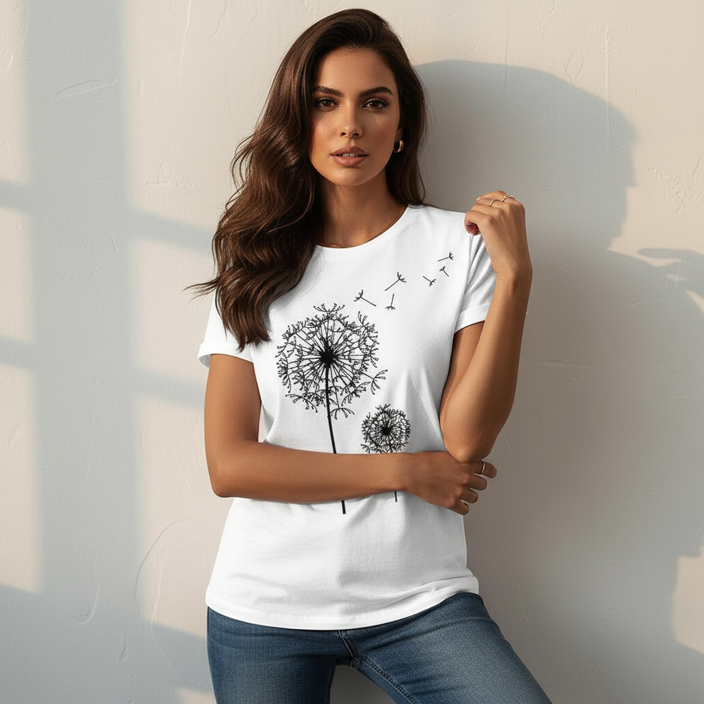 T-shirt met korte mouwen en ronde hals in wit