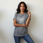 T-shirt met korte mouwen en ronde hals in grijs