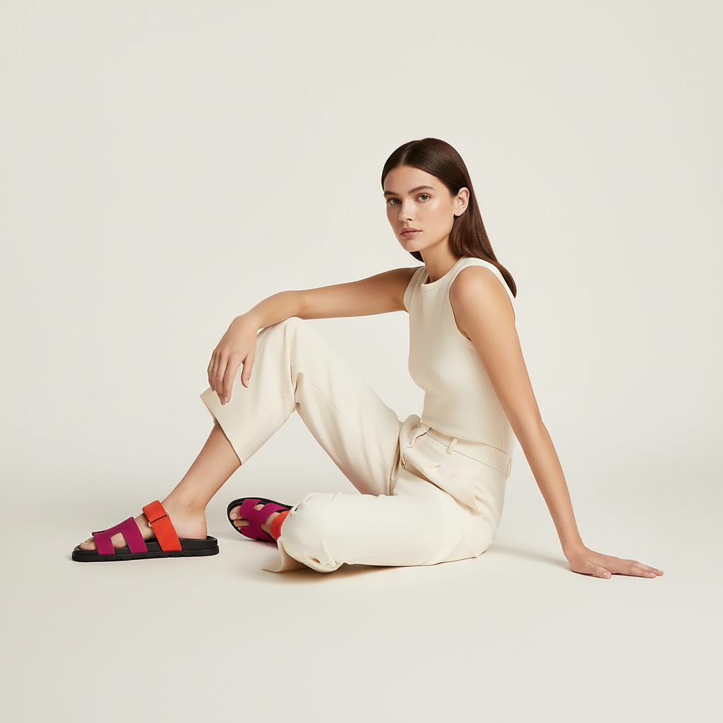 Teenslippers met comfortabel voetbed voor dames in tropical