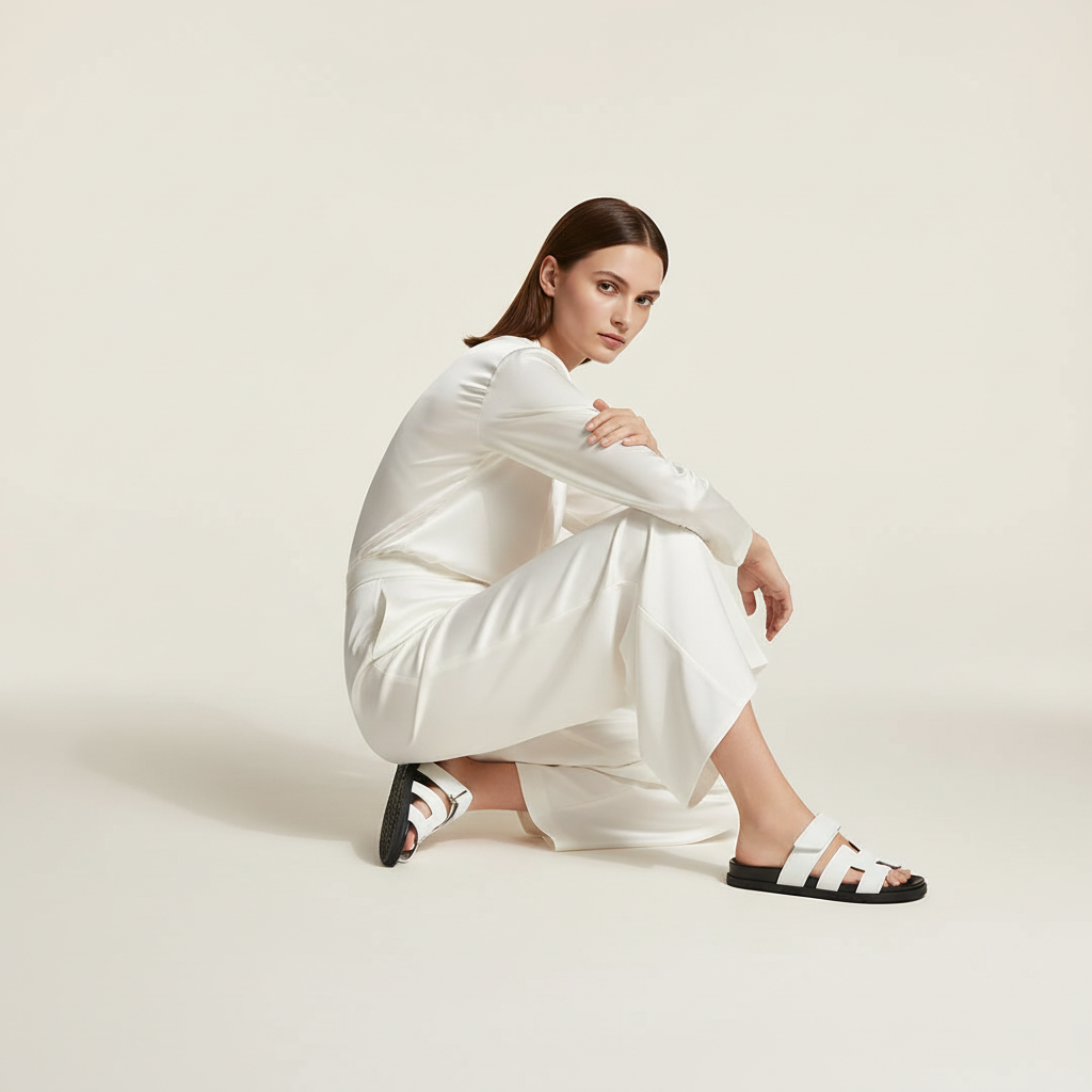 Teenslippers met comfortabel voetbed voor dames in wit