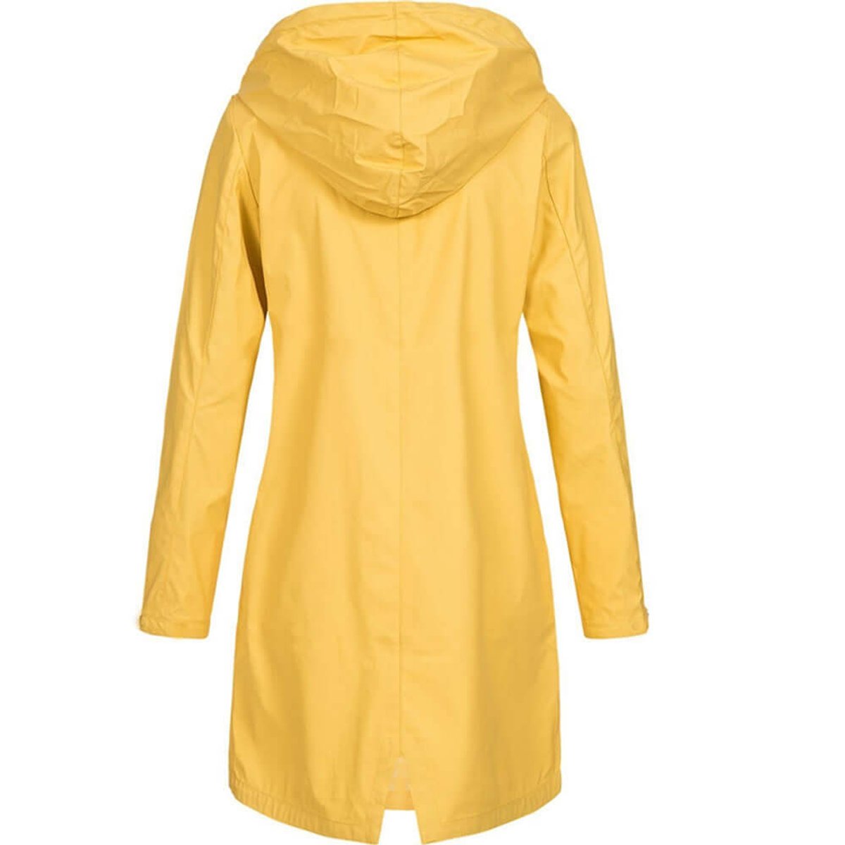 Trenchcoat met capuchon en warme voering voor dames in geel