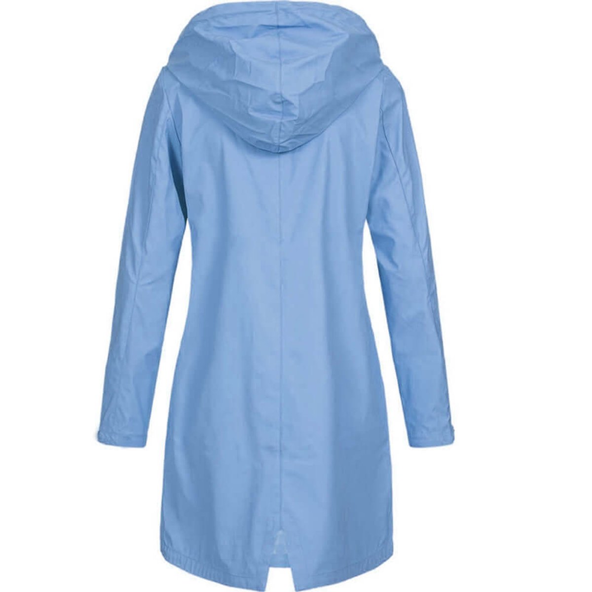 Trenchcoat met capuchon en warme voering voor dames in lichtblauw