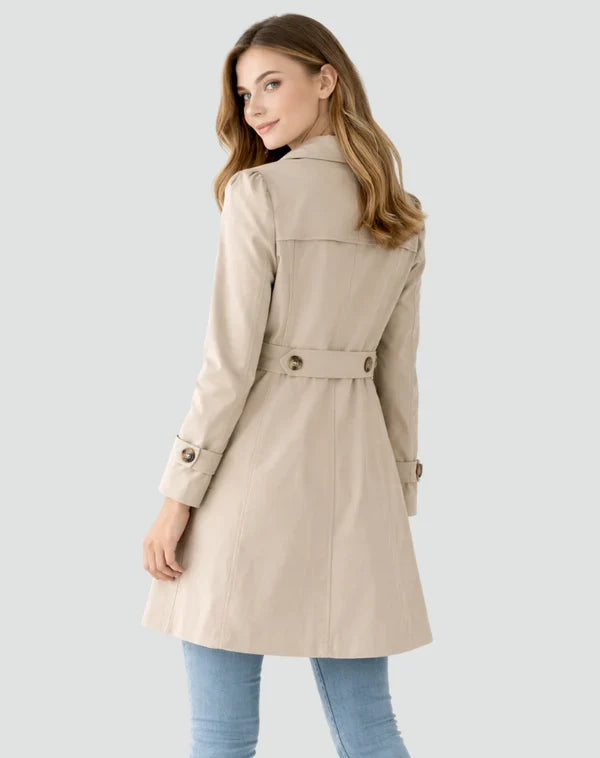 Trenchcoat met getailleerde pasvorm en knoopsluiting voor dames