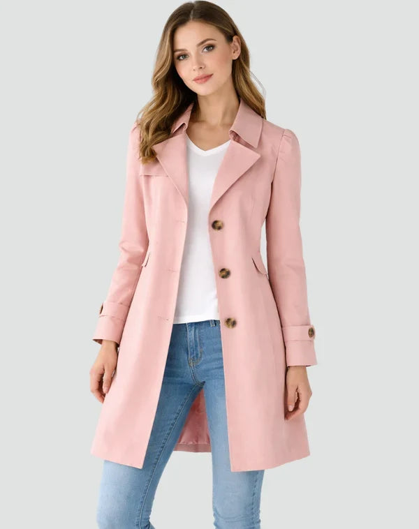 Trenchcoat met getailleerde pasvorm en knoopsluiting voor dames