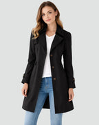 Trenchcoat met getailleerde pasvorm en knoopsluiting voor dames