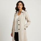 Trenchcoat met getailleerde pasvorm in beige