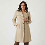 Trenchcoat met getailleerde pasvorm in khaki