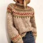 Trui met soepele gebreide stof voor dames in beige