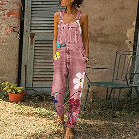 Tuinbroek jumpsuit met bloemenprint voor dames
